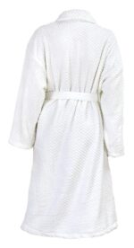 Bunty's Shawl Collar Terry Popcorn Bathrobe One Size Fits All White