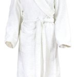 Bunty's Shawl Collar Terry Popcorn Bathrobe One Size Fits All White