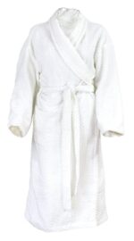 Bunty's Shawl Collar Terry Popcorn Bathrobe One Size Fits All White