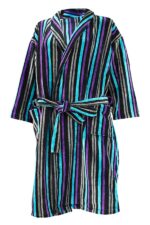 nty's Shawl Collar Velvet Bathrobe One Size Fits All Black MultiColor