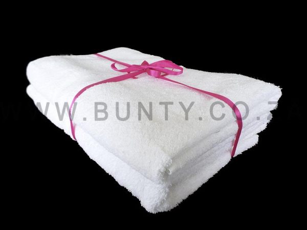 Bunty's No Snag Terry 085x150cms Bath Sheets White 02 Piece Pack
