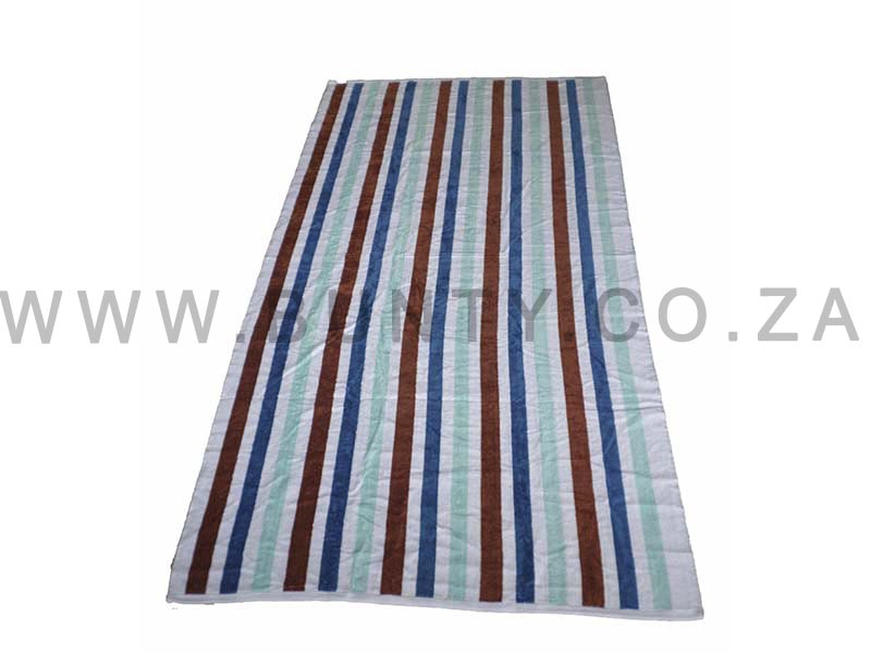 Bath Sheet 090x180cms Velour 3 Stripe Mix Design 04 Sns traders Beach Towel 0700 - Design 177 - 090x180cms - 3 Stripe Mix - 700gms - Image 1