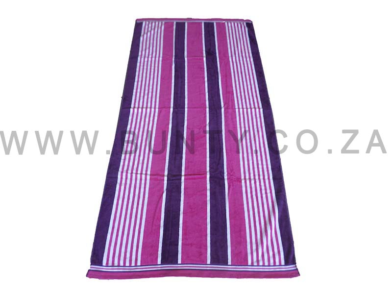 Bunty's Beach Towel 090x180cms 700GMS Tropical Stripes Pink
