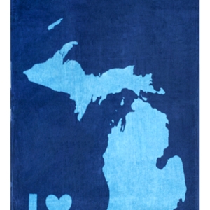 Bunty's Beach Towel 0800 Design 18 100x180cms 800GMS Jacquard I Love Michigan