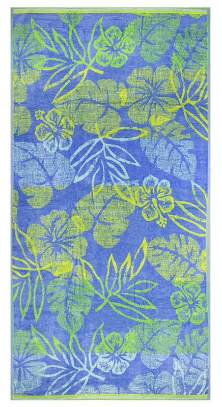 Beach_Towel_Jacquard_Leaves_and_Flowers_100x180_900g Beach Towel 0900 - Design 030 - 100x186cms - 954GMS - Image 1