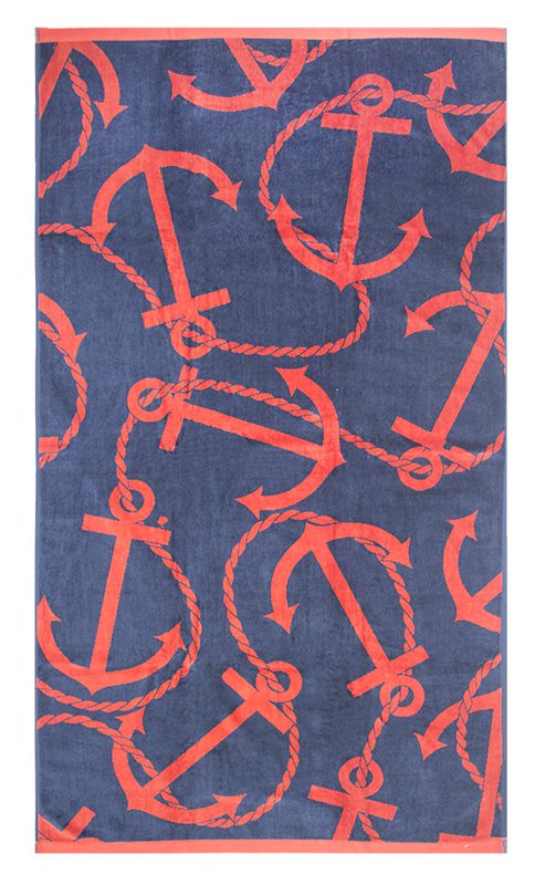 Bunty's Beach Towel 0700 Design 011 090x170cms 700GMS Jacquard Navy Red Bunty's Beach Towel 0700 Design 011 090x170cms 700GMS Jacquard Navy Red