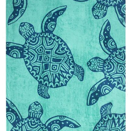 Bunty's Beach Towel 0700 100x180cms 700GMS Jacquard Sea Turtles Green
