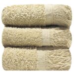 Bunty's Plush 450GSM 030x050cms Fringe Guest Towel Pebble 03 Piece Pack