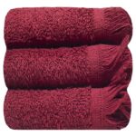 Bunty's Plush 450GSM 030x050cms Fringe Guest Towel Red Pear 03 Piece Pack