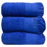 Bunty's Plush 380GSM 030x050cms Fringe Guest Towel 03 Piece Towel Set Victoria Blue