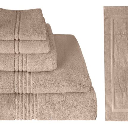 Bunty's Hotel Collection 600GSM 06 Piece Towel Set Tapioca