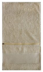 Bunty's Plush Gym Towel 450GSM 030x075cms Zip Pocket Cream Birch
