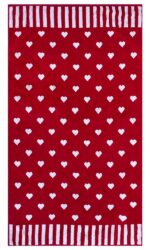 Bunty's Beach Towel Polka Hearts 090x180cms 700GMS Red