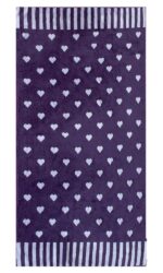 Bunty's Beach Towel Polka Hearts 090x180cms 700GMS Purple