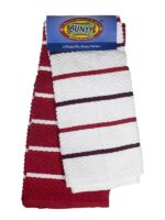 Bunty's Dish Cloth 370GSM 045x060cms Design Terry Stripe 02 Piece Pack Red
