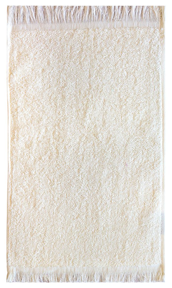 Bunty's Plush 450GSM 030x050cms Fringe Guest Towel Bright White