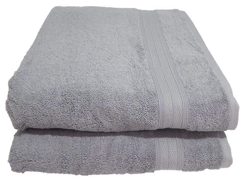 Bunty's Plush 450GSM 090x150cms Bath Sheet Steel Grey 02 Piece Pack