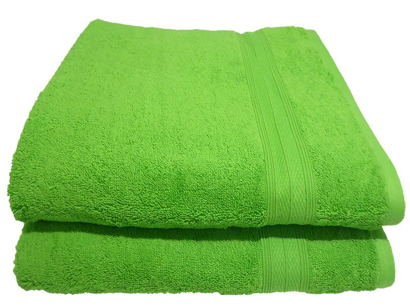 Bunty's Plush 450GSM 090x150cms Bath Sheet Jasmine Green 02 Piece Pack