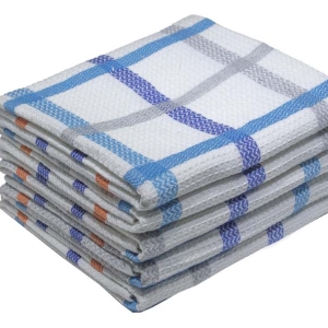 Bunty's Kitchen Towel Design 2003 040x070cms Big Checks Orange Blue 0.400GMS