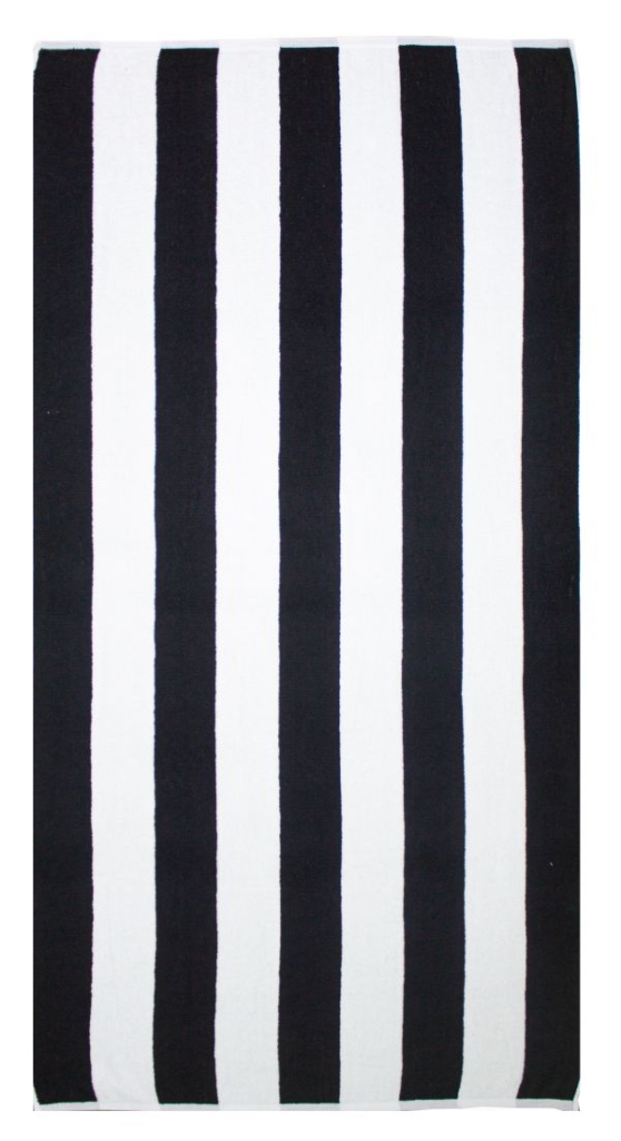 Bunty's Plush 450GSM 090x180cms Terry Cabana 730GMS Black