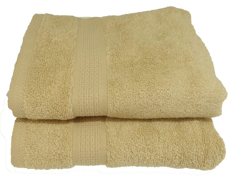 Bunty's Elegant 380GSM 050x090cms Zero Twist Hand Towel Semolina 02 Piece Pack