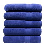 Bunty's Luxurious 570GSM 050x090cms Hand Towel Blue Sapphire 05 Piece Set