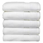Bunty's Luxurious 570GSM 050x090cms Hand Towel Optical White 05 Piece Set