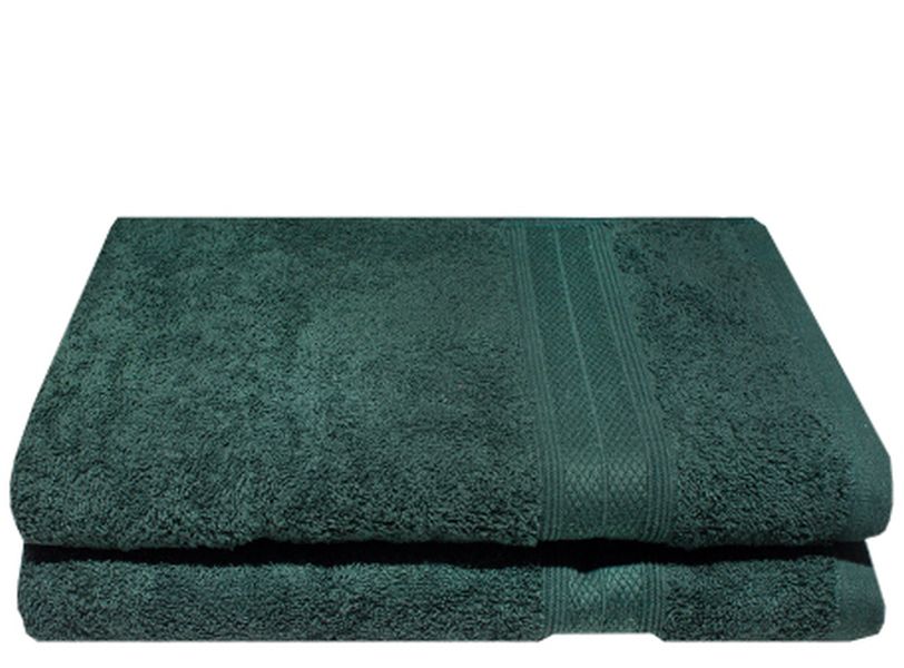 Bunty's Plush 450GSM 090x150cms Bath Sheet 02 Piece Towel Set Hunter Green