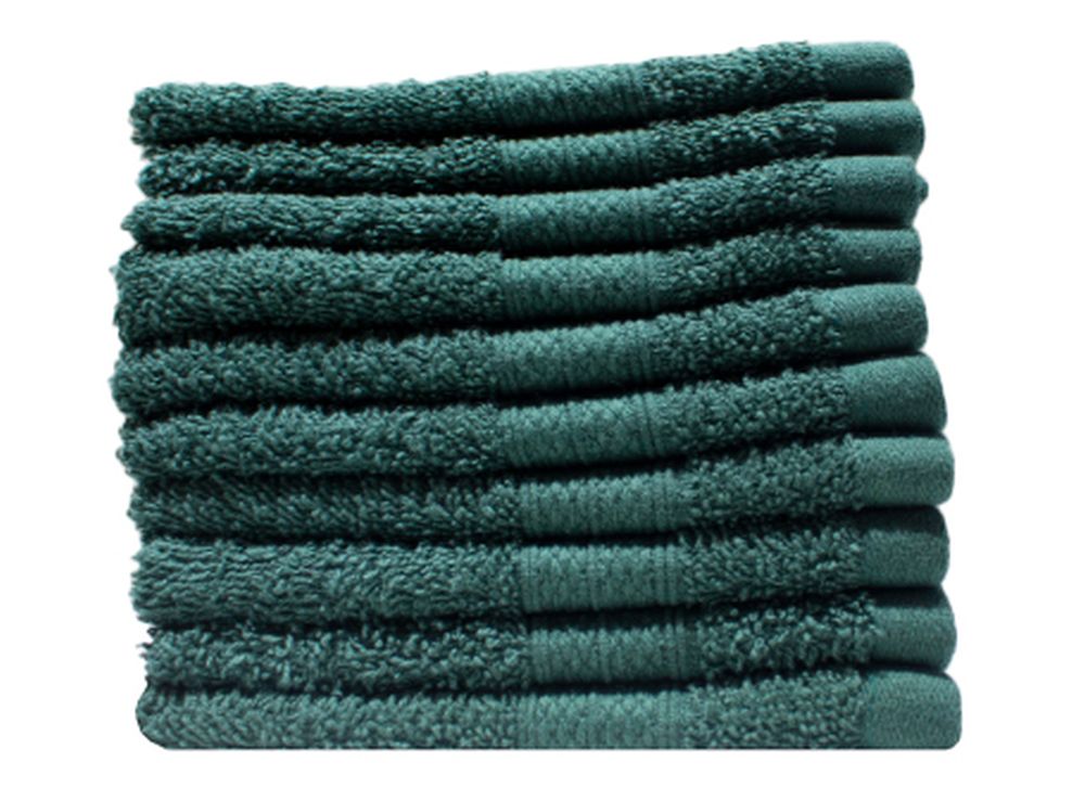 Bunty's Plush 450GSM 030x030cms Face Cloth Hunter Green 10 Piece Pack