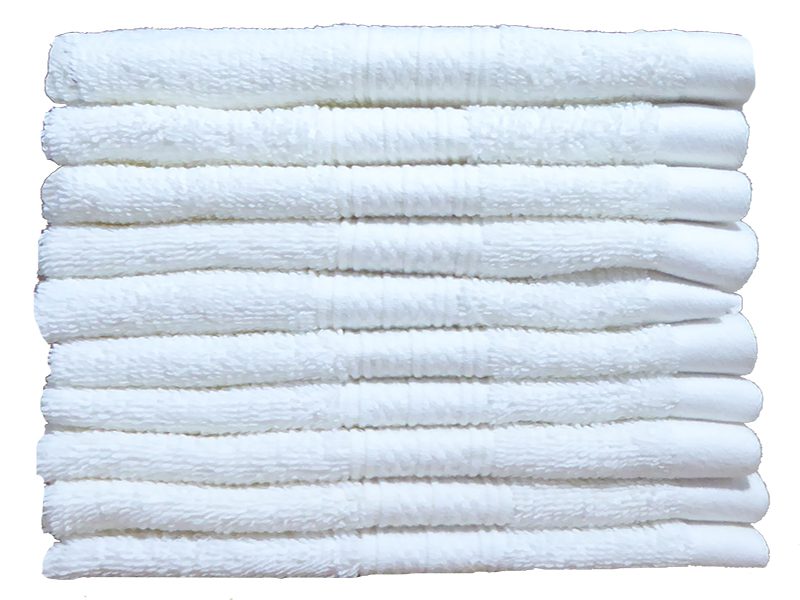 Bunty's Plush 450GSM 030x030cms Face Cloth Optical white 10 Piece Pack