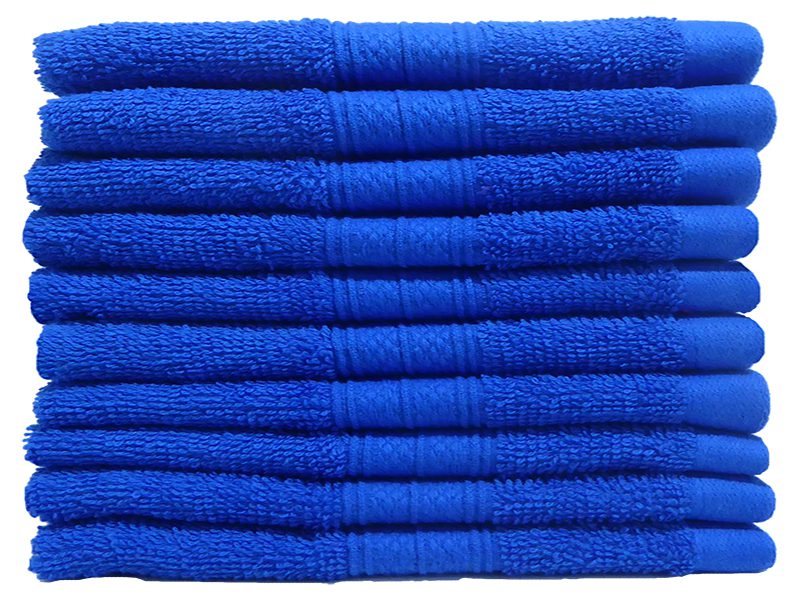 Bunty's Plush 450GSM 030x030cms Face Cloth Victoria Blue 10 Piece Pack