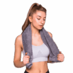 Women using gym towel