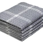 Grey white check towel