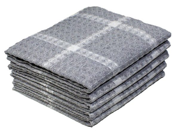 Grey white check towel