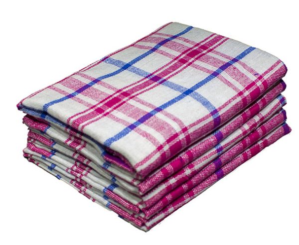 Checks pink white kitchen cloth