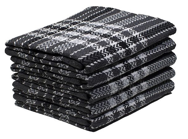 KT-Design 2021(A)-48x70cms-Stripes-Black-White 0.596GMS Bunty's Kitchen Towel - Design 2021 - 050x070cms - (05 Pc Pack) - Stripes - Image 1