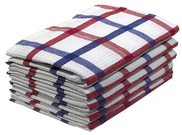 KT-Design 2031(B) -44x71cms-Checks-Blue-Red 0.399 Bunty's Kitchen Towel - Design 2031 - 045x070cms - (05 Pc Pack) - Checks - Image 1