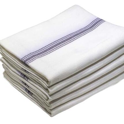 Bunty's Kitchen Towel - Design 2005 - 045x070cms - (05 Pc Pack) - Plain White Stripe