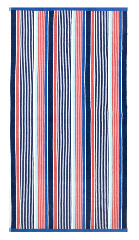 0600D0095 Multi Stripes_88x164_590grams Beach Towel 0600 - Design 095 - 088x164cms - 590GMS - Image 1