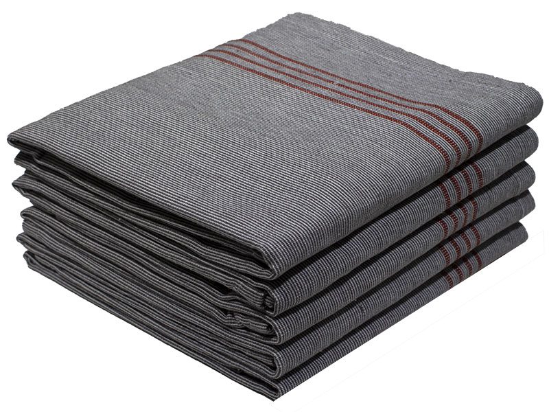 KT-Design 2054-47x73cms-Grey-Red 0.368GMS (2) Bunty's Kitchen Towel - Design 2054 - 050x075cms - (05 Pc Pack) - Stripes - Image 1