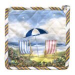 Pot Holder D039-Blue -Beach Chairs 19x19cms-0.030grams