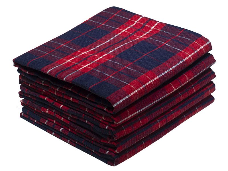 KT-Design 2106-50x73cms-Checks-Red-Navy Blue 0.427GMS (2) Bunty's Kitchen Towel - Design 2106 - 050x073cms - (05 Pc Pack) - Checks - Image 1