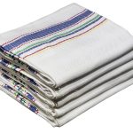 Red, blue & white striped kitchen towel