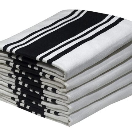 Black White Striped Kitchen Towel