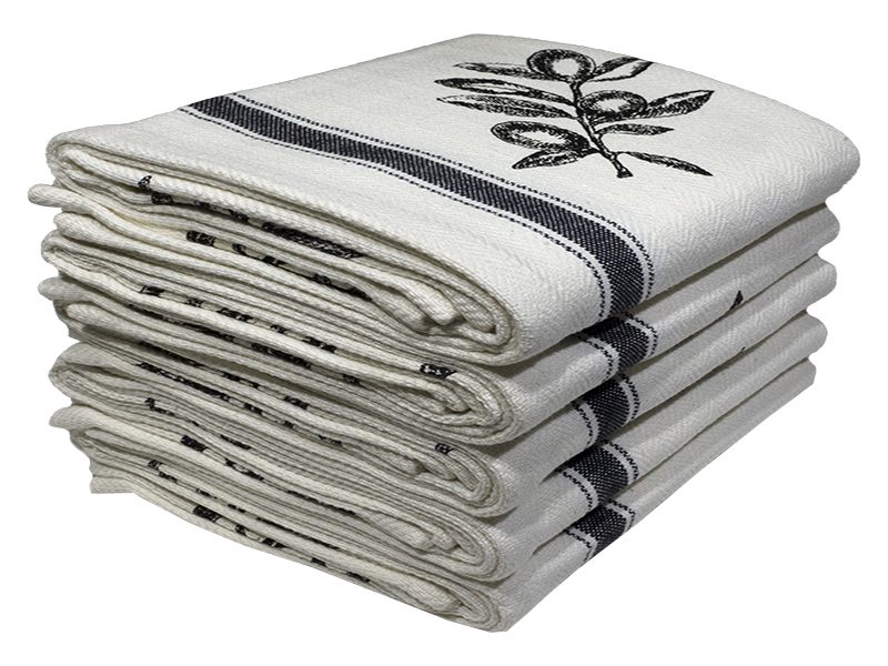 KT-Design 2583(A)_46x70cms_0.625gms Bunty's Kitchen Towel - Design 2583 - 046x070cms - (05 Pc Pack) - Olives - Image 1