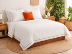 Rey's Fine Linen - Egyptian Collection - Oxford Satin Stitch Duvet Cover Set