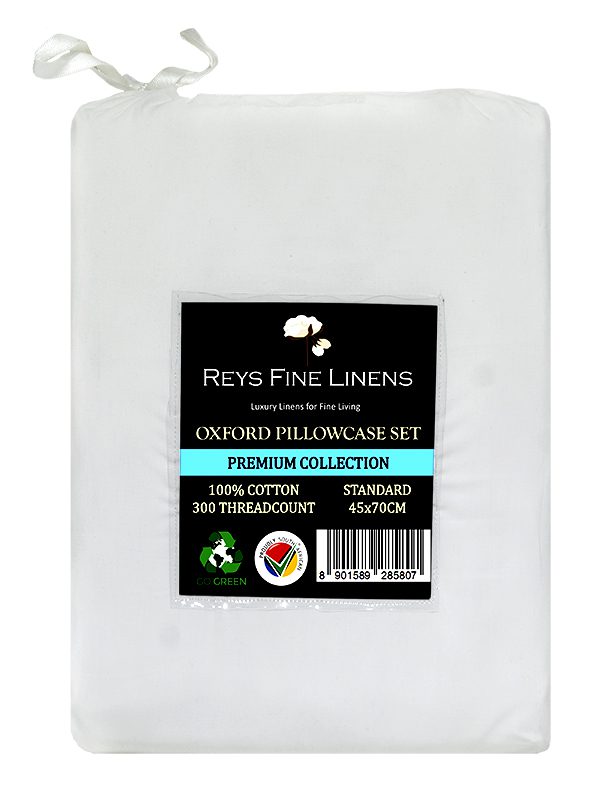 White pillow case with golden line