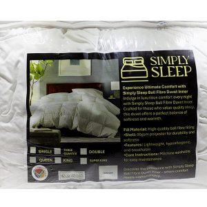 Simply Sleep - Duvet Inner - Polyester 90GSM Quilted with Ball Fibre - Image 1