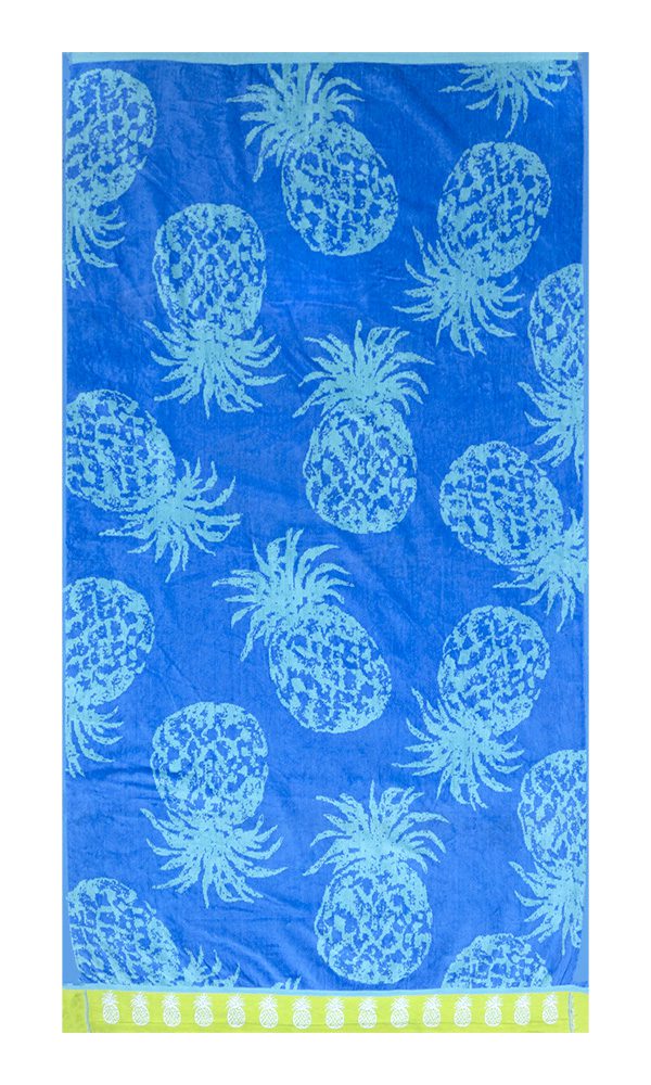 0700D290__090x170cms_0.710gms_Pineapple Beach Towel 0700 - Design 290 - 090x170cms - 710GMS - Pineapple Blue Atoll - Image 1