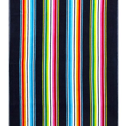 Beach Towel 0700 - Design 300 - 094x176cms - 675GMS - Stripes Jet Black